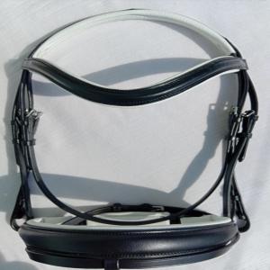 Comfort Lined White Piping Dressage Bridle